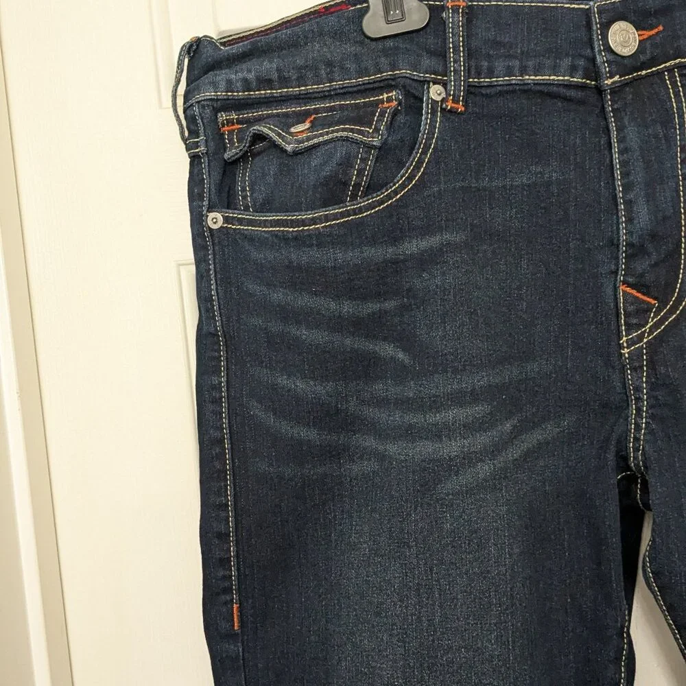 True Religion Men's Geno Relaxe Slim Jeans Size 36 Blue .